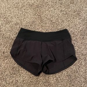 Lululemon black speed up shorts size 2 in 2.5 inch length